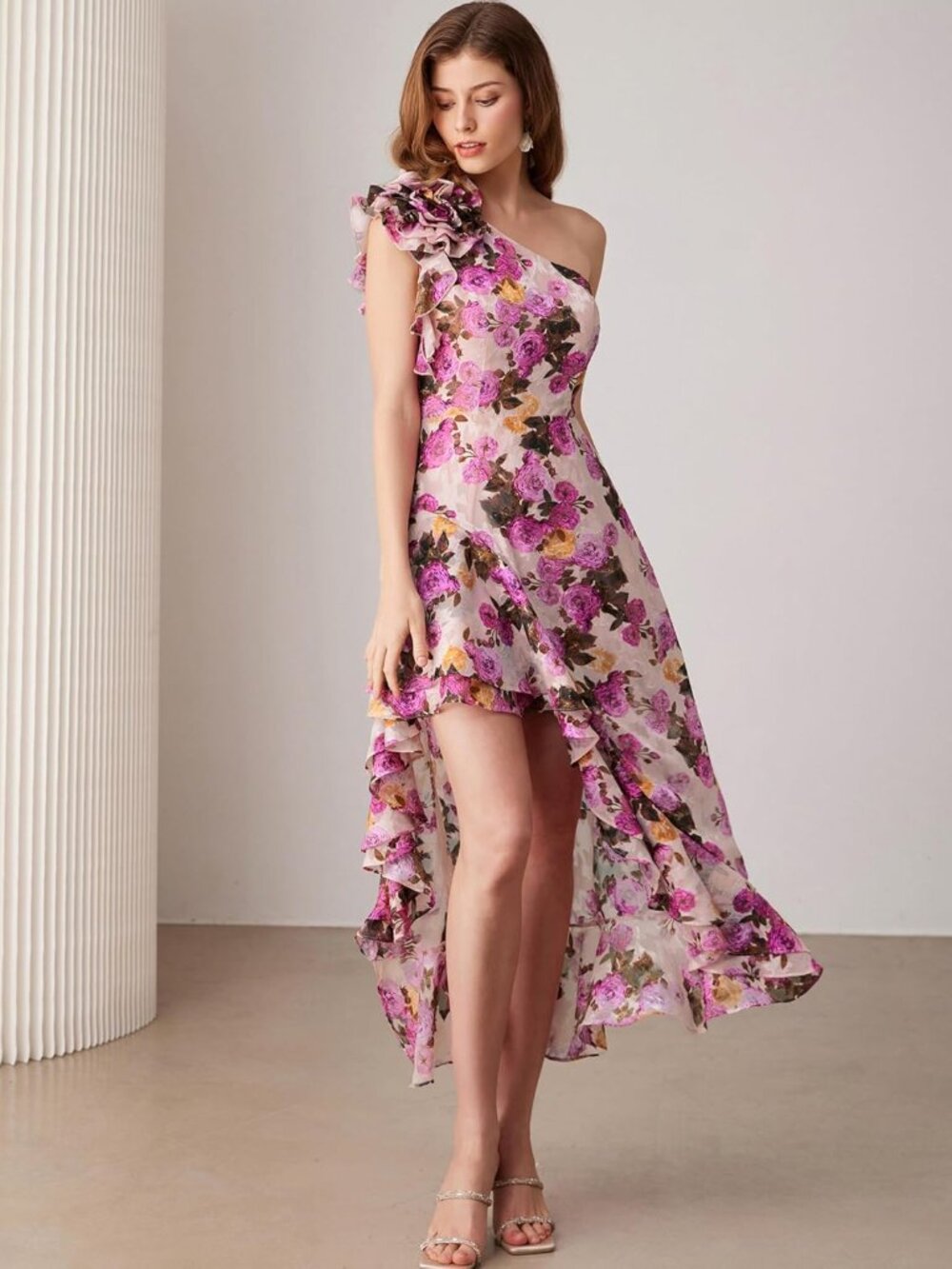 GRACE KARIN Womens Summer One Shoulder Floral Dress NWT